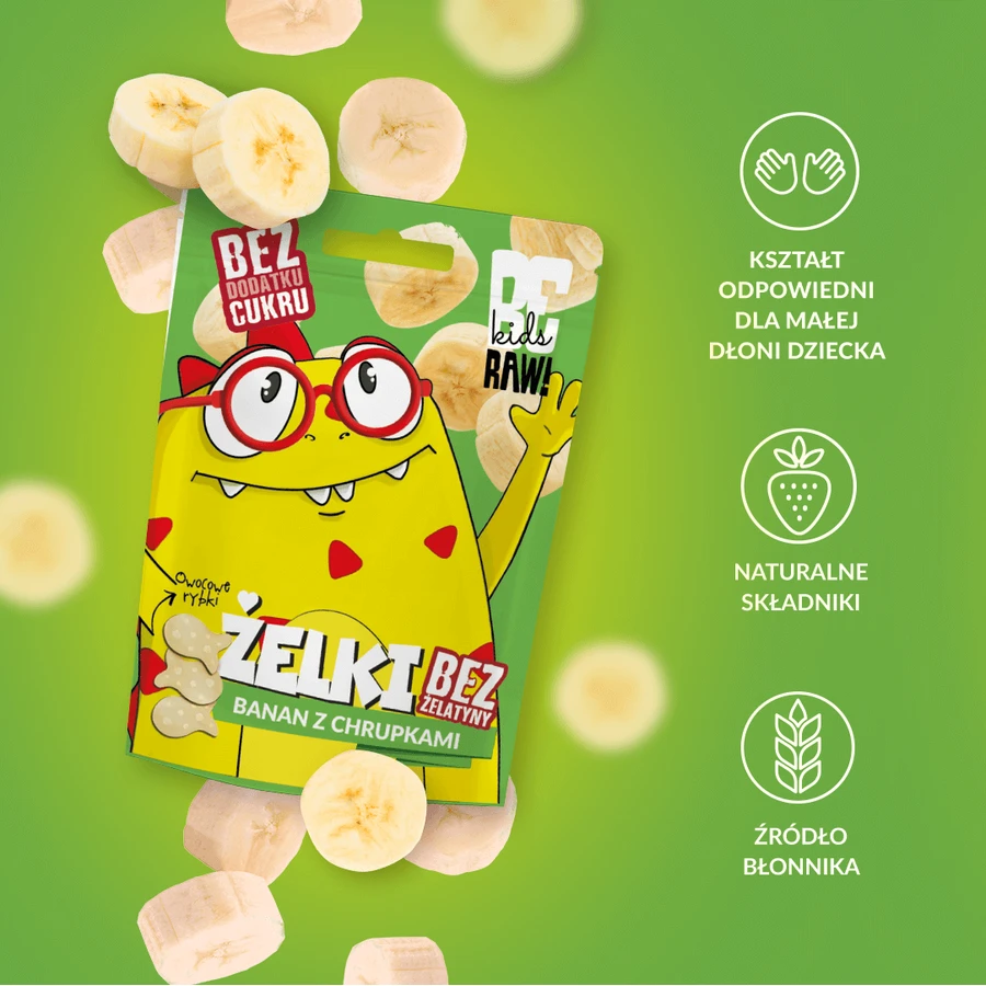 BeRAW! Дитячі бананові цукерки з чіпсами 35 г: ціни та характеристики