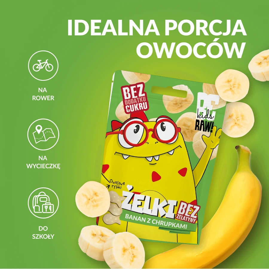BeRAW! Дитячі бананові цукерки з чіпсами 35 г: ціни та характеристики