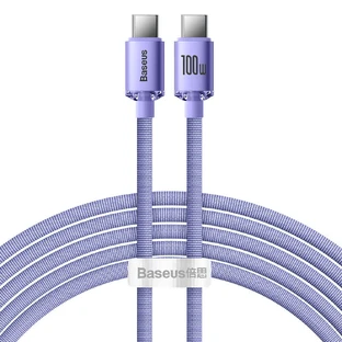 Кабель Baseus CAJY000705 USB-C - USB-C PD QC 100W 5A 480Mb/s 2 м - фіолетовий
