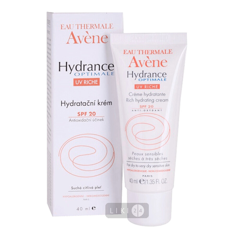 Крем для лица Avene Hydrance Optimale SPF-20 увлажняющий крем насыщенный для сухой и очень сухой кожи, 40 мл: цены и характеристики