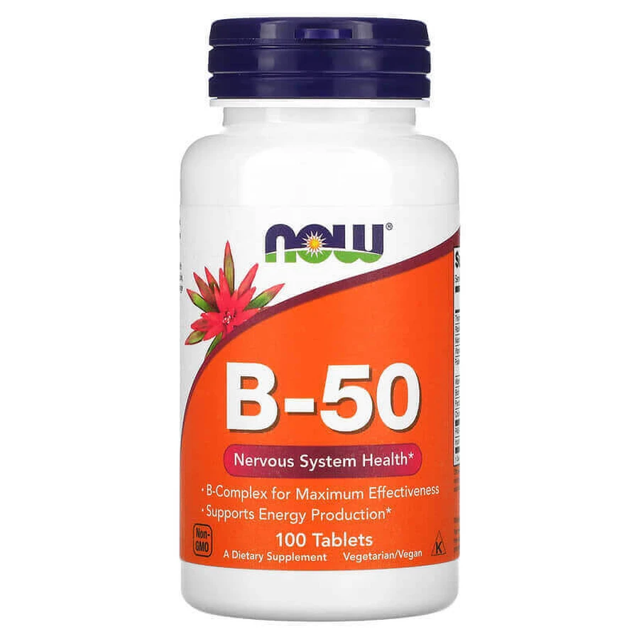 Комплексный витамин B-50, 100 таблеток, Now Foods: цены и характеристики