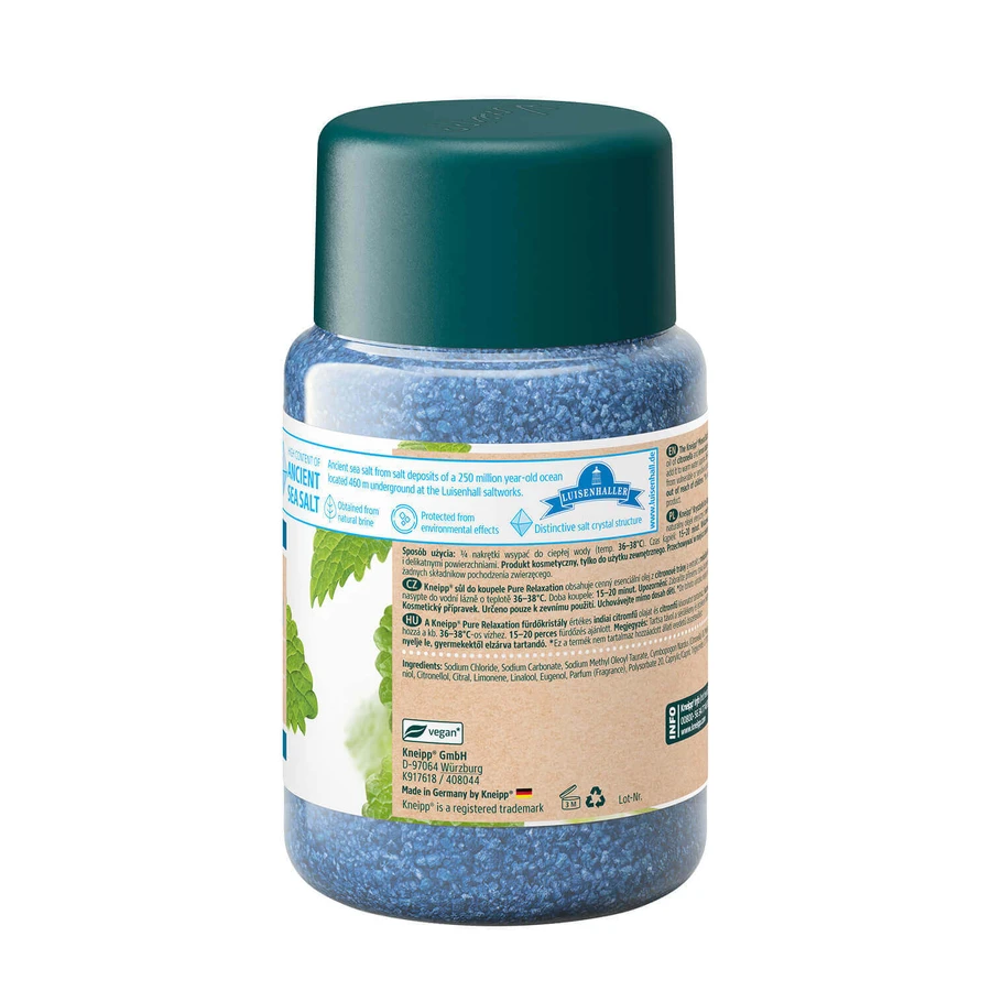 Kneipp Pure Relaxation Melissa, кристали для ванн з мінеральною сіллю, 500 г: ціни та характеристики