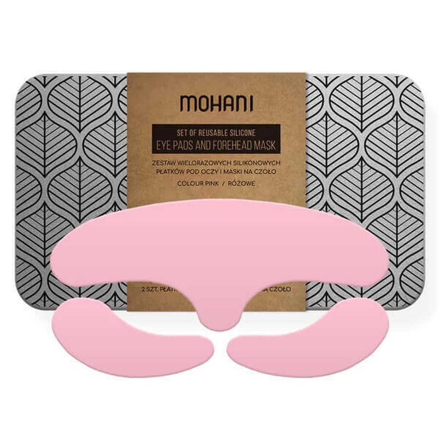 Многоразовые силиконовые подушечки для глаз и маска для лба Mohani, розовые: цены и характеристики