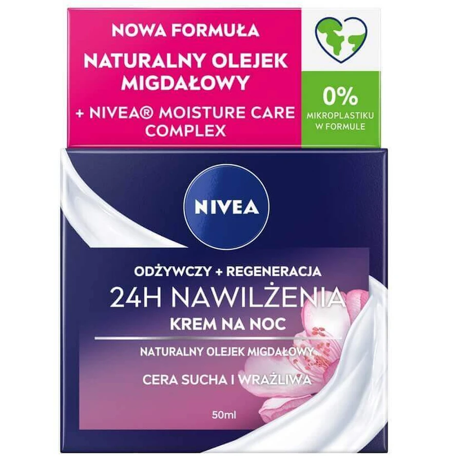 Нічний крем Nivea 24H Moisturizing + Regeneration Nourishing Cream, 50 мл: ціни та характеристики