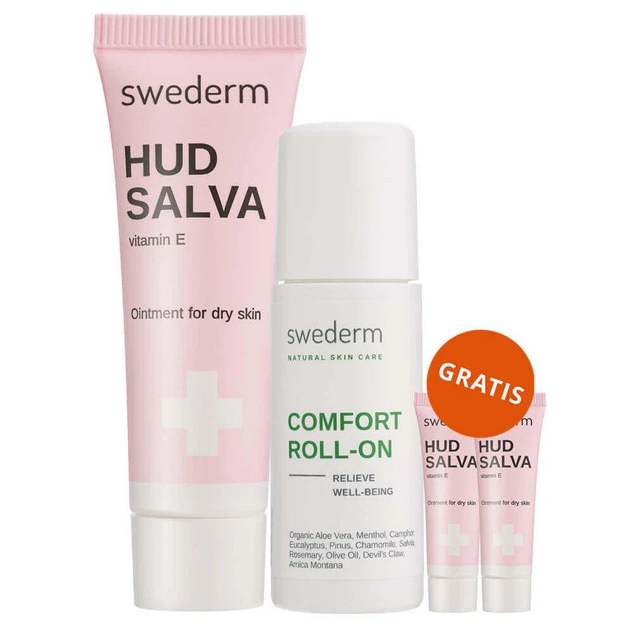 Набір Swederm Hudsalva, unguent de ulei cu vitamin E, piele uscată, 100 мл + Swederm Comfort roll, 60 мл + unguent Hudsalva cu vitamin E, 2 x 8 мл безкоштовно: ціни та характеристики