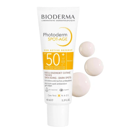 Bioderma Photoderm Spot-Age, защитный антиоксидантный крем для предотвращения гиперпигментации, SPF 50+, 40 мл: цены и характеристики