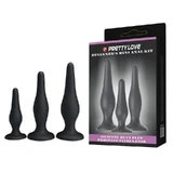 Pretty Love Begginer s Mini Anal Kit 85mm + 115mm + 130mm set de dopuri anale