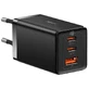 Быстрое зарядное устройство Baseus GaN5 Pro с кабелем USB C 1xUSB 65 Вт + USB C - USB C 100 Вт - черное