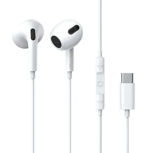 Навушники-вкладиші Baseus Encok C17 з кабелем USB Type C і мікрофоном білі (NGCR010002)