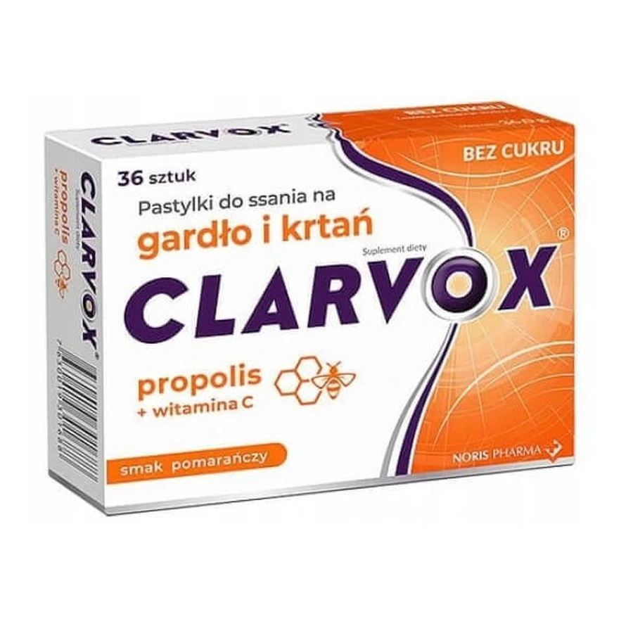 Clarvox Propolis/Orange, 36 пастилок: ціни та характеристики