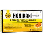 Хонікан Горло, льодяники для горла, 2-фазні, для дітей від 6 років та дорослих, зі смаком лимона, 16 шт.: ціни та характеристики