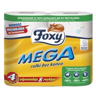 Фокси, туалетная бумага Mega, 4 рулона