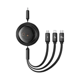 Baseus Free2Draw CB000084 Висувний кабель USB-C - Lightning / USB-C / Micro USB 100 Вт 1,1 м - чорний