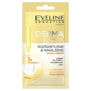 Eveline Cosmetics Derma Expert Осветляющая и увлажняющая кремовая маска-сыворотка для лица, 8 мл