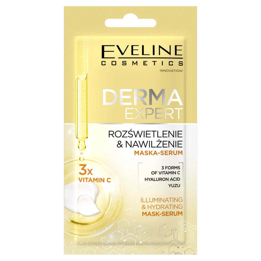 Eveline Cosmetics Derma Expert Осветляющая и увлажняющая кремовая маска-сыворотка для лица, 8 мл: цены и характеристики