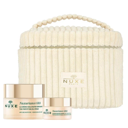 Набір Nuxe Nuxuriance Gold, крем для обличчя з ультрапоживними речовинами, 50 мл + бальзам для очей з освітлювачем, пігментний, 15 мл + гелевий косметичний засіб безкоштовно: ціни та характеристики