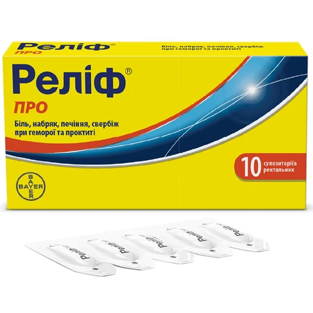 Реліф про суп. ректал. стрип №10: ціни та характеристики