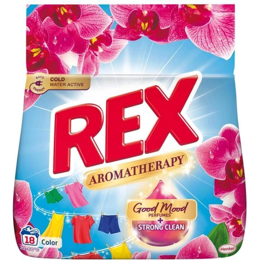 Rex Aromatherapy Color Orchid, Пральний порошок для кольорових речей, 0,99 кг: ціни та характеристики
