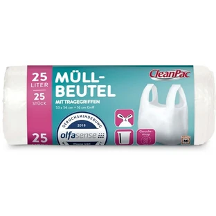 CleanPac, Мусорные пакеты с ручками, 25л, 25 шт.