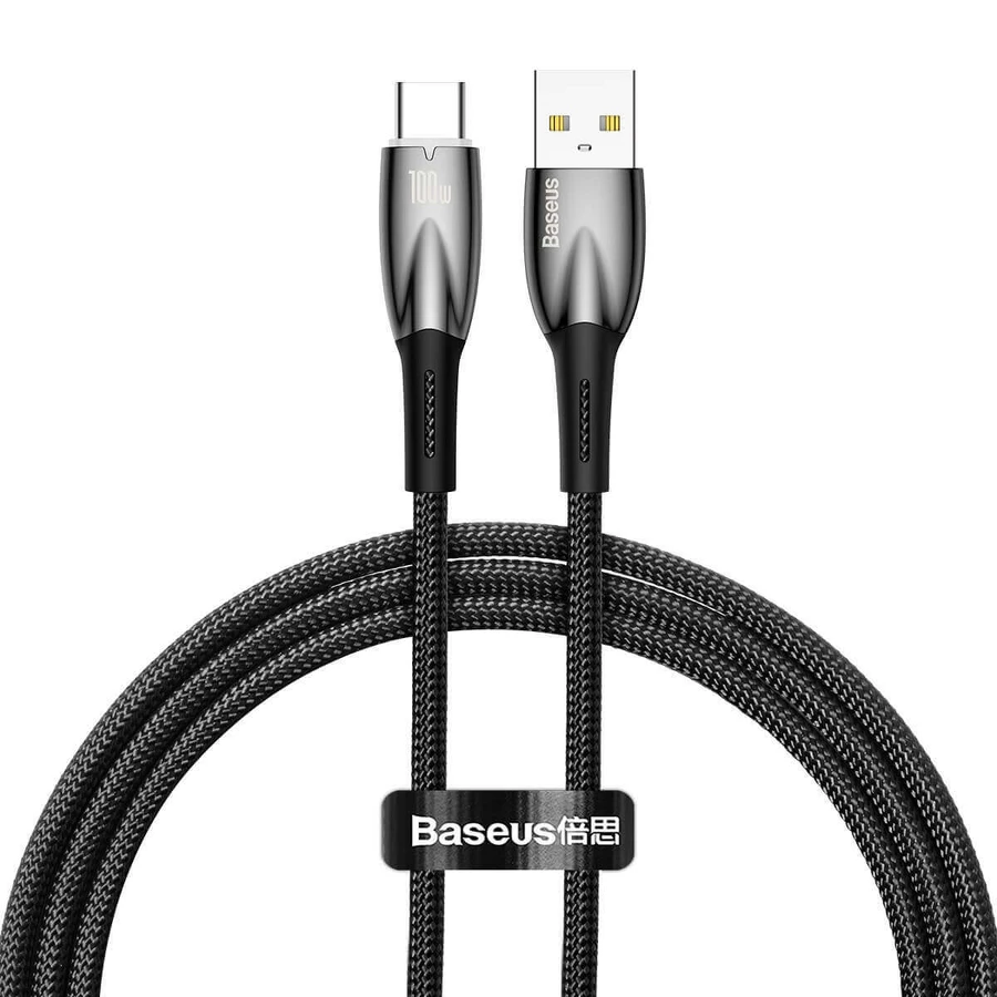 Baseus Glimmer Series Fast Charging Cable USB-A - USB-C 100W 480Mb/s 1m Black: ціни та характеристики