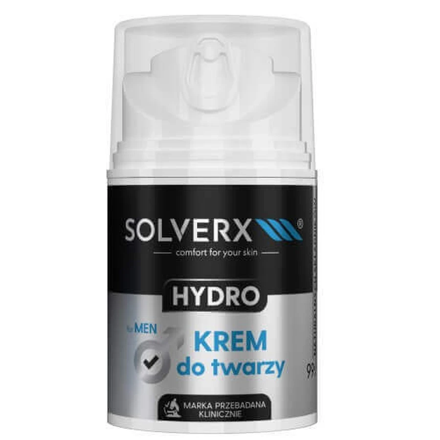Крем для обличчя Solverx Hydro для чоловіків, 50 мл: ціни та характеристики
