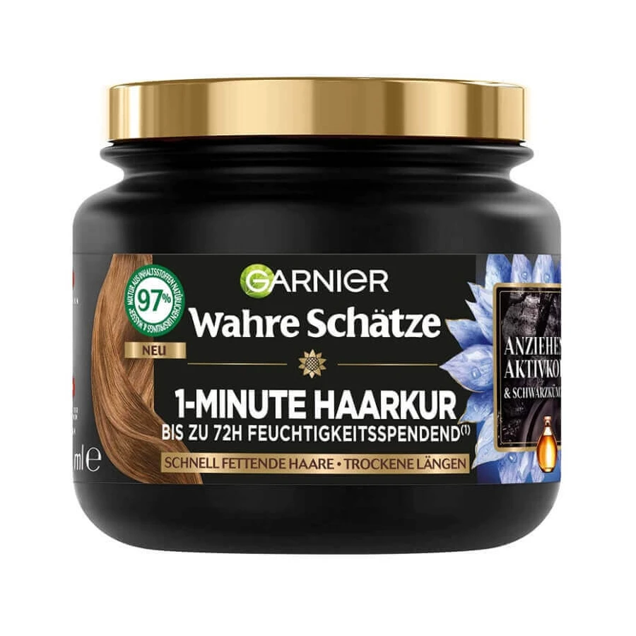 Garnier, 1 хвилина, маска для волосся, активоване вугілля, 340 мл: ціни та характеристики