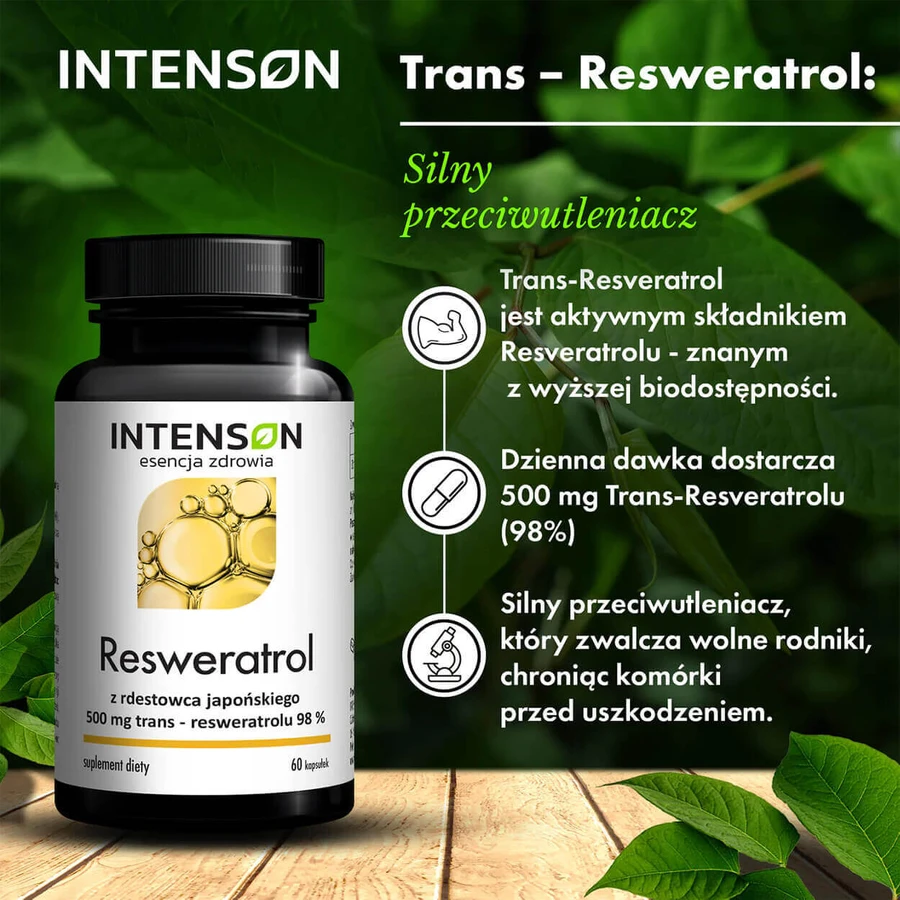 Intenson Resveratrol з споришу японського, 60 капсул: ціни та характеристики