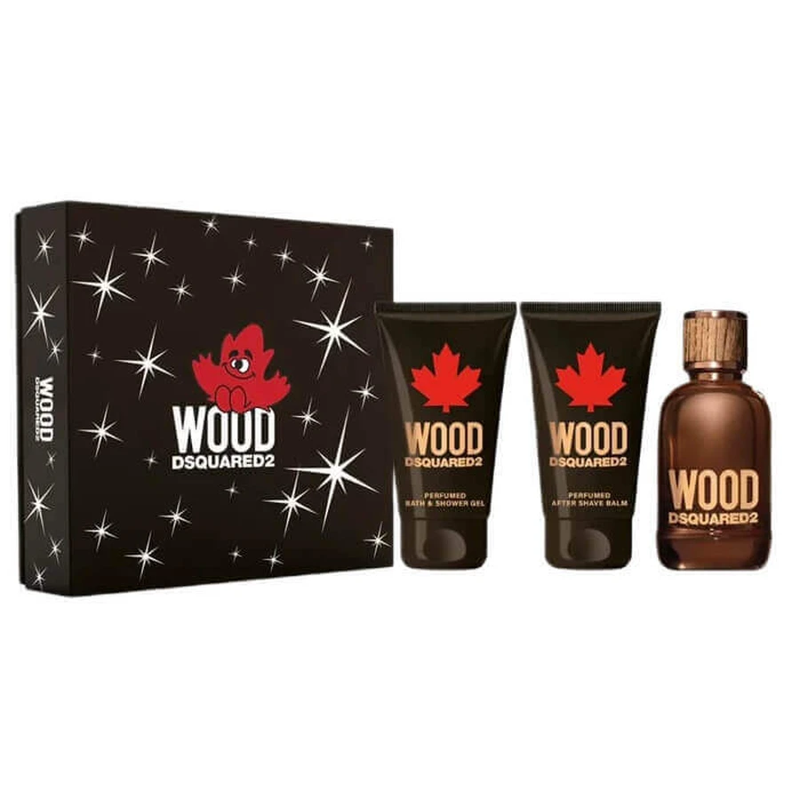 Туалетна вода Dsquared2 Wood Pour Homme Set 100 мл + гель для душу 100 мл + бальзам після гоління 100 мл: ціни та характеристики