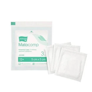 Matopat Matocomp, стерильные компрессы, 100% хлопок, 17 нитей, 12 слоев, 5 см x 5 см, 3 штуки