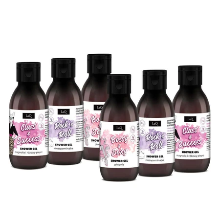 LaQ Women's Mini Cleaner Set, Gel de duș, Bossy & Sexy, 2 x 100 мл + Rock & Roll, 2 x 100 мл + Class & Success, 2 x 100 мл: цены и характеристики