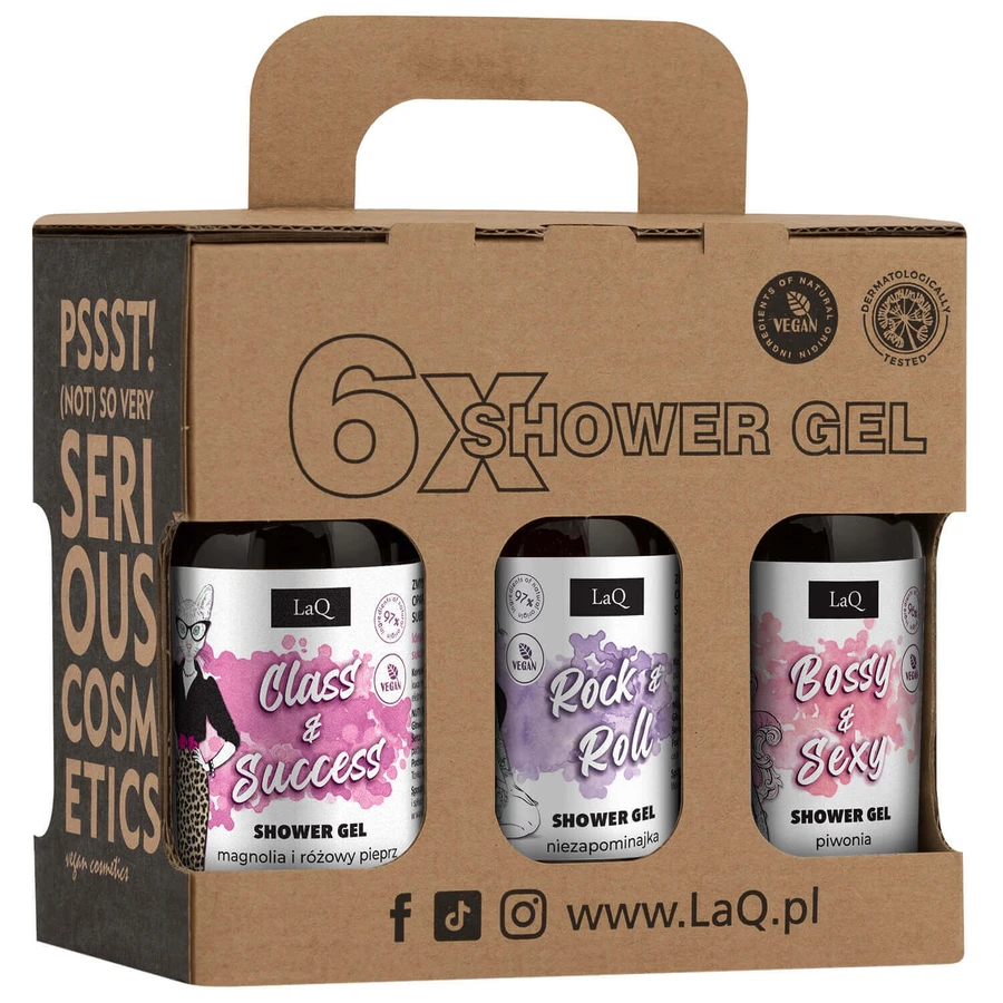 LaQ Women's Mini Cleaner Set, Gel de duș, Bossy & Sexy, 2 x 100 мл + Rock & Roll, 2 x 100 мл + Class & Success, 2 x 100 мл: цены и характеристики