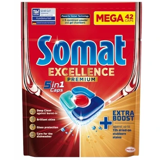 Капсулы для посудомоечной машины Somat Excellence Premium 5-в-1, 42 штуки