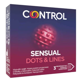Презервативи Control Sensual Dots & Lines Ribbed, 3 шт