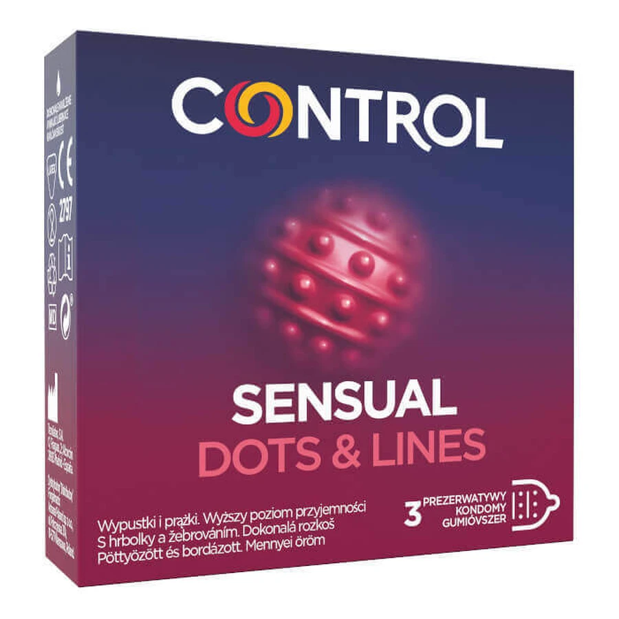 Презервативи Control Sensual Dots & Lines Ribbed, 3 шт: ціни та характеристики