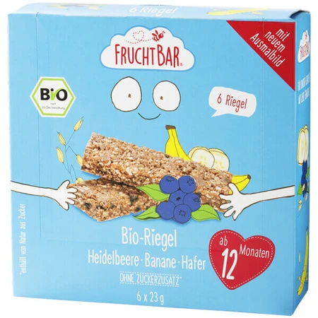 Злаковый батончик Fruchtbar Bio, черника, банан, овес, после 12 месяцев, 6 х 23 г: цены и характеристики