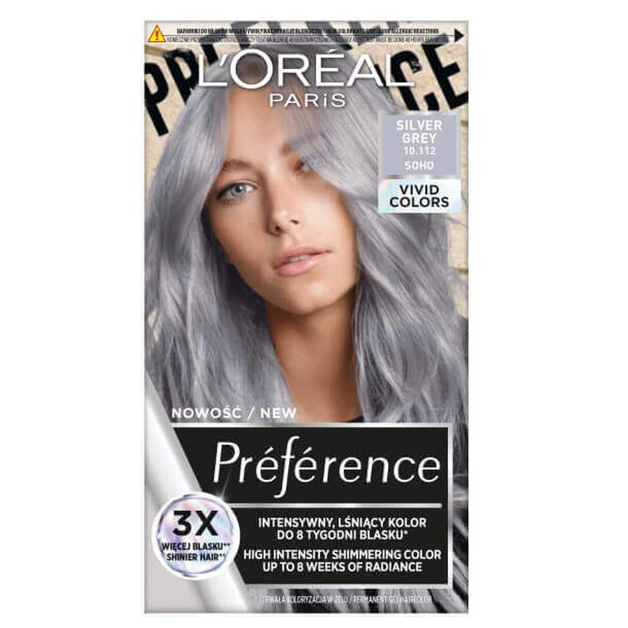 L Oreal Paris Preference Vivid Colors Перманентная краска для волос 10.112 Серебристо-серый: цены и характеристики
