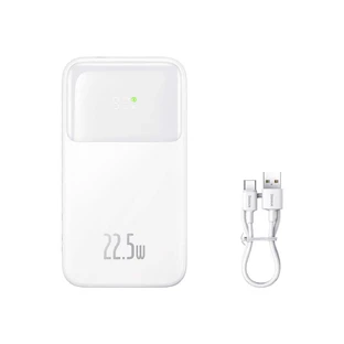 Baseus Comet Series Powerbank with Display 10000mAh 22.5W - White + USB-A - USB-C Cable