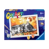 Раскраска по номерам Сонные котята Creart, +9 лет, Ravensburger
