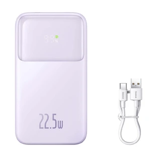 Baseus Comet Series Powerbank with Display 10000mAh 22.5W - Purple + USB-A / USB-C Cable