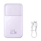 Baseus Comet Series Powerbank with Display 10000mAh 22.5W - Purple + USB-A / USB-C Cable