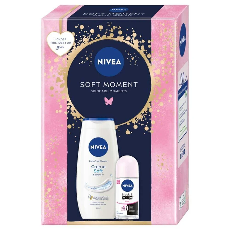 Гель для душу Nivea Soft Moment Set 250 мл + антиперспірант роликовий 50 мл: ціни та характеристики