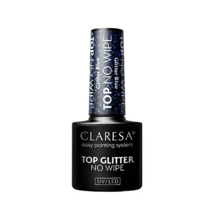 Claresa Top Glitter No Wipe Hybrid Top with Glitter Praf de sclipici albastru, 5 g