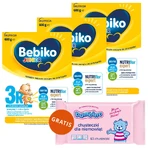 Набір Bebiko Junior 3R Nutriflor Expert, formulă nutritivă pe basă de lapte cu terci de orez, peste 1 an, 3 x 600 g + Bambino, șervețele umede, 63 gratuit: ціни та характеристики