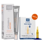 Набір з безкоштовними MartiDerm Shots Vitamin C Antiox, сироватка для обличчя, 20 мл + Platinum Night Renew, нічний бустер, 2 мл х 5 ампул: ціни та характеристики