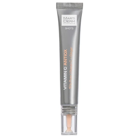 Набір з безкоштовними MartiDerm Shots Vitamin C Antiox, сироватка для обличчя, 20 мл + Platinum Night Renew, нічний бустер, 2 мл х 5 ампул: ціни та характеристики