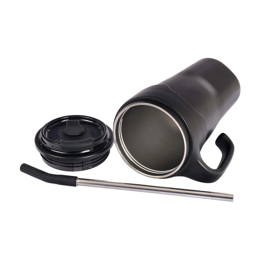 Термокружка Majestic Sport Jelly Black Thermo Mug with Straw с соломинкой, черная, 650 мл: цены и характеристики