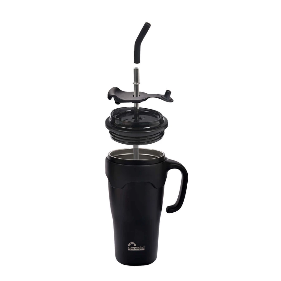 Термокружка Majestic Sport Jelly Black Thermo Mug with Straw с соломинкой, черная, 650 мл: цены и характеристики