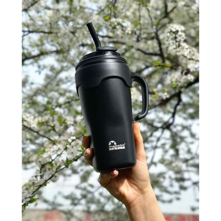 Термокружка Majestic Sport Jelly Black Thermo Mug with Straw с соломинкой, черная, 650 мл: цены и характеристики