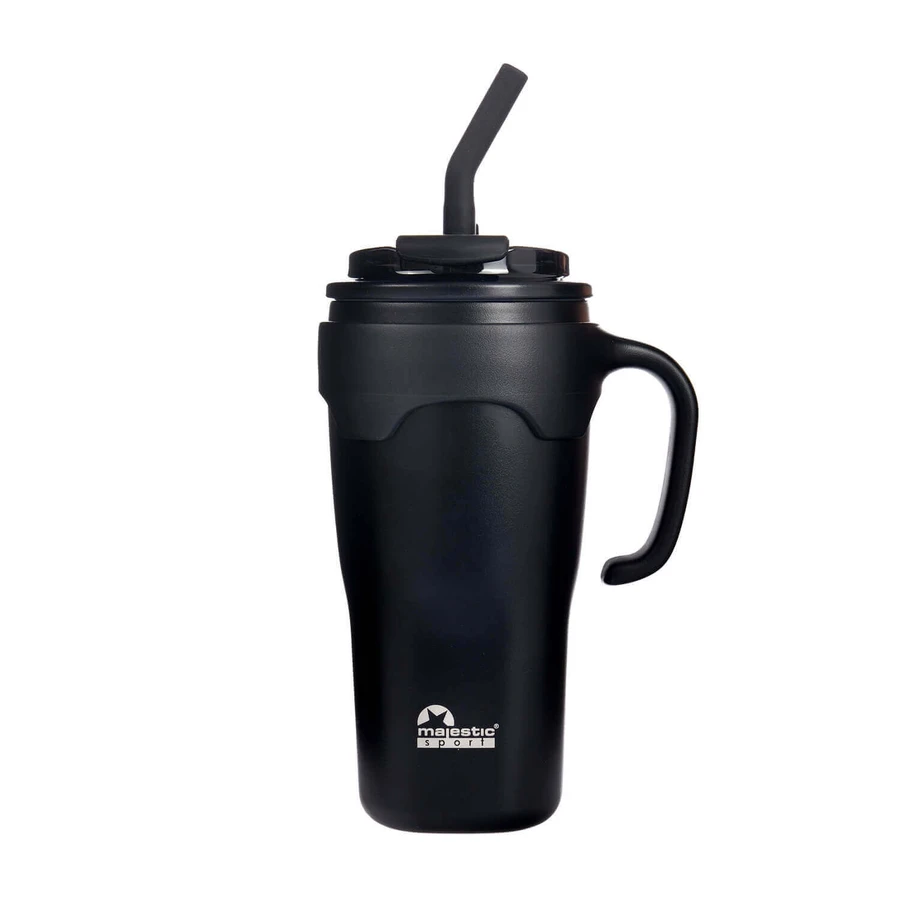 Термокружка Majestic Sport Jelly Black Thermo Mug with Straw с соломинкой, черная, 650 мл: цены и характеристики