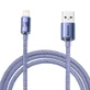 USB-кабель Baseus Crystal Shine Series для швидкого заряджання та передачі даних USB Type A - Lightning 2.4A 2m Purple (CAJY000105)